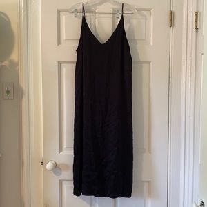 Long black slip dress